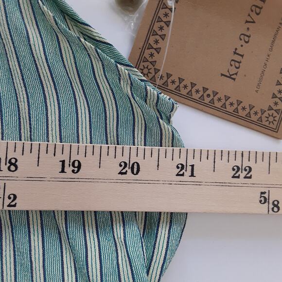 Vintage 90s Pinstripe Waist Coat Vest Tie Back Blue Button Front Sleeveless L - Picture 9 of 11